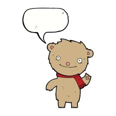cartoon cute teddy bear with speech bubble N22