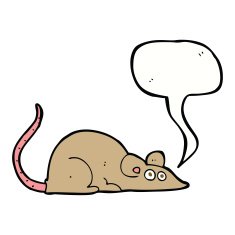 cartoon mouse with speech bubble N12