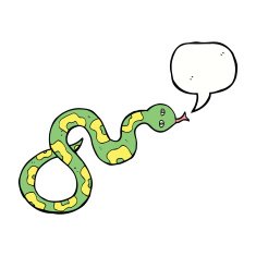 cartoon snake with speech bubble N58
