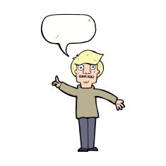 cartoon man asking question with speech bubble N44