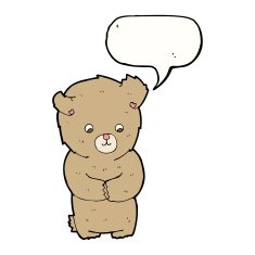 cute cartoon teddy bear with speech bubble N4