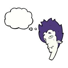 cartoon vampire head with speech bubble N36