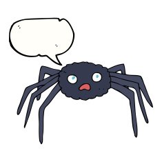 cartoon spider with speech bubble N17