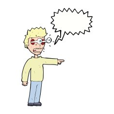 cartoon man with popping out eyes speech bubble N26