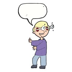 cartoon boy with popping out eyes speech bubble N9