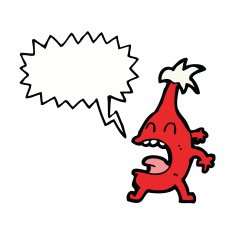 cartoon funny christmas creature with speech bubble N18
