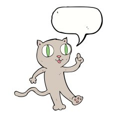 cartoon cat with idea speech bubble N5