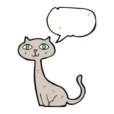 cartoon cat with speech bubble N33