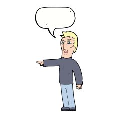 cartoon angry man pointing with speech bubble N9