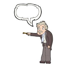 cartoon man trembling with key unlocking speech bubble N8