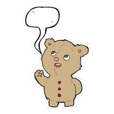 cartoon cute teddy bear with speech bubble N25