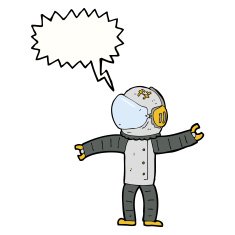 cartoon astronaut with speech bubble N111