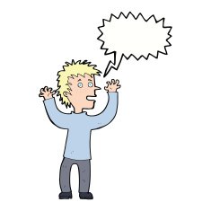 cartoon excited boy with speech bubble N129