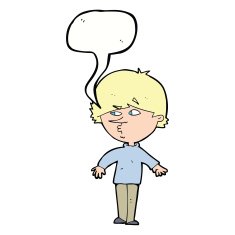 cartoon suspicious man looking over shoulder with speech bubble N9