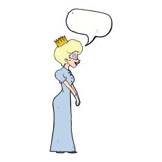 cartoon princess with speech bubble N34