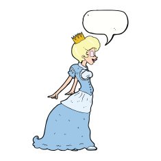 cartoon princess with speech bubble N35