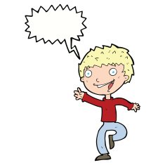 cartoon excited boy with speech bubble N133