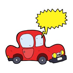 cartoon car with speech bubble N33