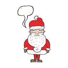 cartoon grumpy santa claus with speech bubble N9