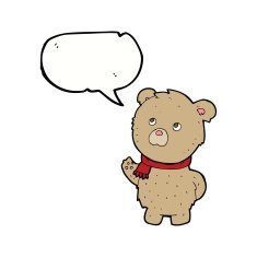 cartoon teddy bear with speech bubble N57