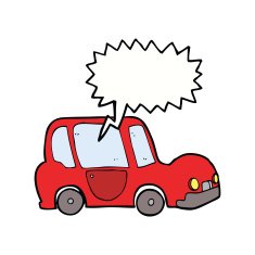 cartoon car with speech bubble N34