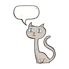 cartoon cat with speech bubble N34