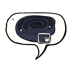 cartoon leather belt with speech bubble N2
