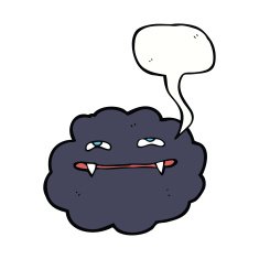 cartoon vampire cloud with speech bubble N5