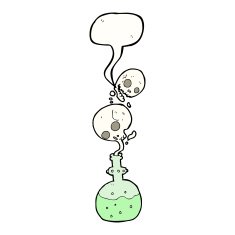 cartoon potion with speech bubble