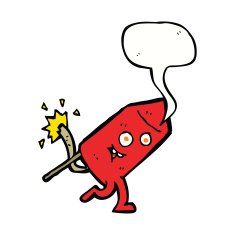 cartoon funny firework character with speech bubble N17