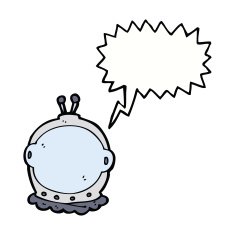 cartoon astronaut helmet with speech bubble N28