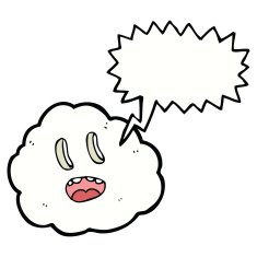 cartoon spooky cloud with speech bubble N9