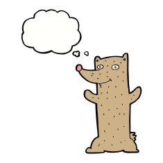 funny cartoon bear with thought bubble N26