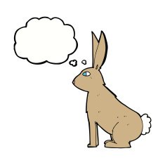 cartoon rabbit with thought bubble N71