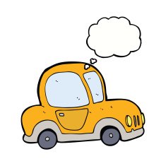 cartoon car with thought bubble N33