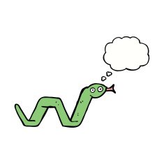funny cartoon snake with thought bubble N14