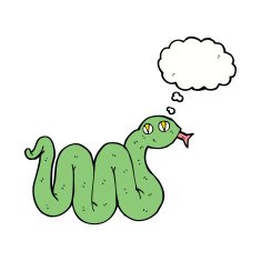 funny cartoon snake with thought bubble N15