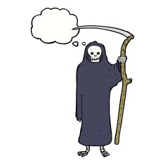 death cartoon with thought bubble N9