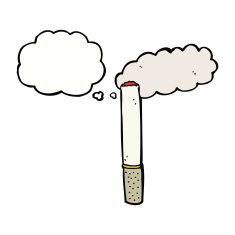 cartoon cigarette with thought bubble N11
