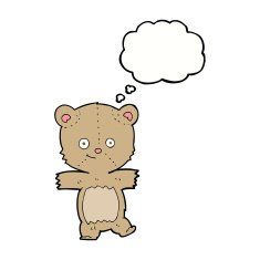 cartoon funny teddy bear with thought bubble N9