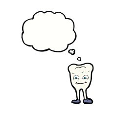 cartoon tooth with thought bubble N13