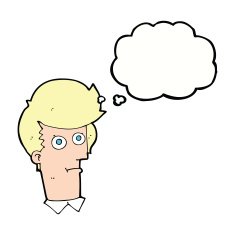 cartoon staring face with thought bubble N9