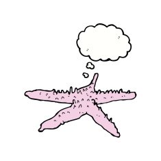cartoon starfish with thought bubble