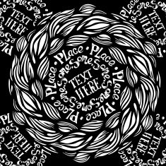 Hand made lettering template on abstract doodle background N2