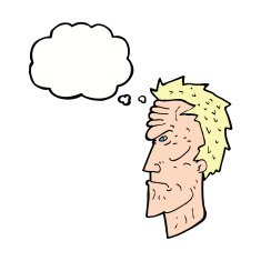 cartoon angry face with thought bubble N23