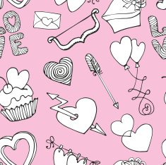 Hearts decor seamless pattern Valentine day love wedding