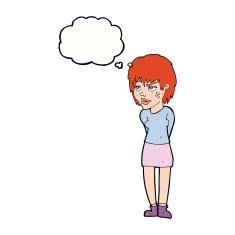cartoon woman with plaster on face thought bubble N15