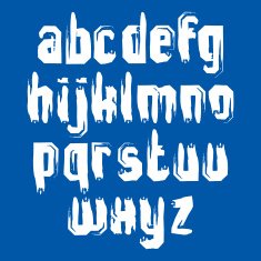 Vector alphabet lowercase letters set hand-drawn white script