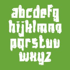 Vector alphabet letters set hand-drawn white script watercolor