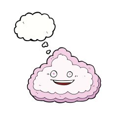 cartoon decorative cloud with thought bubble N5
